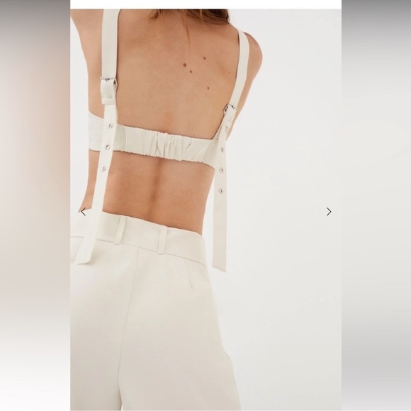 For Love & Lemons “Natasha” Wide Leg Belted Pant In Cream - Picture 4 of 15